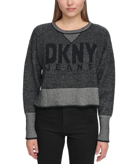 Жіночий в'язаний светр DKNY з логотипом 1159814385 (Сірий, L)