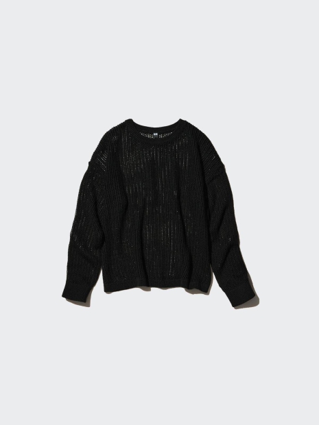 В'язаний светр сітчастий UNIQLO 1159820594 (Чорний XL)