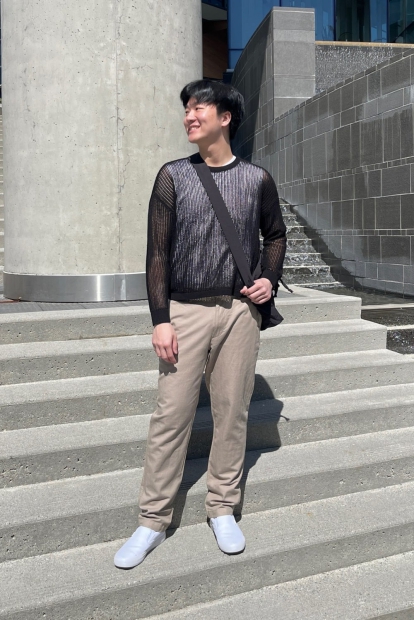 В'язаний светр сітчастий UNIQLO 1159820594 (Чорний XL)
