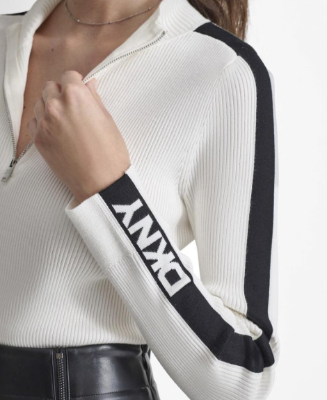 Жіночий светр DKNY на напівблискавці 1159834587 (Молочний M)