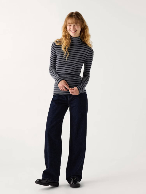 Жіночий светр із високим коміром UNIQLO із мериносової вовни 1159834745 (Сірий S)