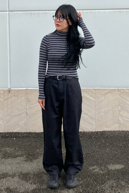 Жіночий светр із високим коміром UNIQLO із мериносової вовни 1159834745 (Сірий S)