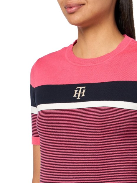 Женский свитер Tommy Hilfiger с коротким рукавом 1159836249 (Розовый M)