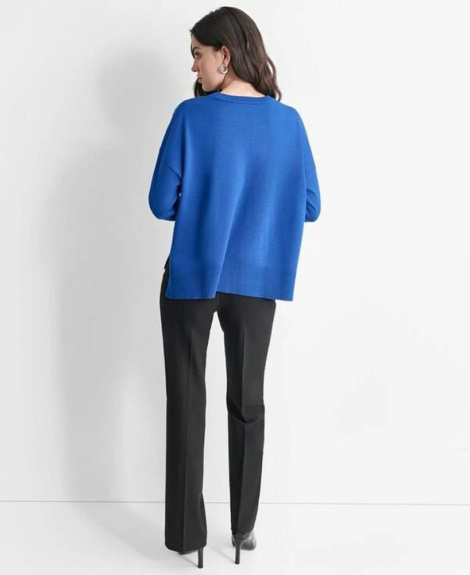 Женский свитер DKNY с металлическими заклепками 1159837391 (Синий XL)