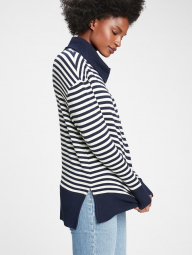 Женский свитер с хомутом GAP свитшот вязаная кофта art807678 (Синий/Белый, размер S)