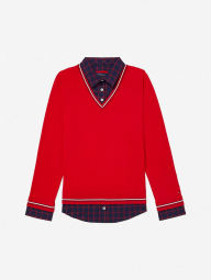 Женский свитер-рубашка Tommy Hilfiger кофта 1159762399 (Красный, M)