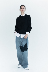 Жіночий трикотажний светр ZARA 1159801081 (Чорний, L)