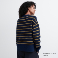 Вязаный свитер UNIQLO из шерсти 1159801263 (Синий, XS)