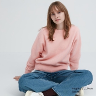 Вязаный свитер UNIQLO из шерсти 1159802989 (Розовый, XL)