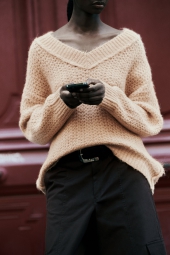 Жіночий трикотажний светр ZARA 1159803331 (Бежевий, S)