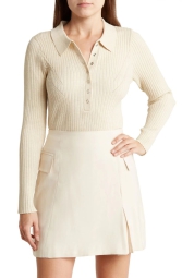 Жіночий светр у рубчик DKNY на кнопках 1159804519 (Бежевий, XL)