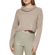 Жіночий в'язаний светр DKNY з високим коміром 1159804689 (Коричневий, XL)