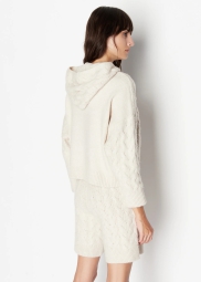Жіночий трикотажний светр Armani Exchange з капюшоном 1159805101 (Молочний, XS)