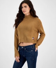 Женский укороченный вязаный свитер Tommy Hilfiger 1159805594 (Бежевый, L)