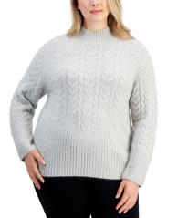 Вязаный женский теплый свитер Calvin Klein 1159806508 (Серый, 0X)