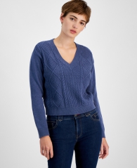 Женский укороченный вязаный свитер Tommy Hilfiger 1159806763 (Синий, L)