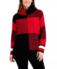 Женский вязаный свитер Tommy Hilfiger c высоким воротником 1159807076 (Красный, S)