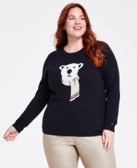 Жіночий светр Tommy Hilfiger з малюнком 1159807288 (Білий/синій, XL)