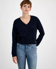 Женский укороченный вязаный свитер Tommy Hilfiger 1159808486 (Синий, L)