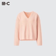 Вязаный свитер UNIQLO кофта 1159811011 (Розовый, M)