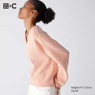 Вязаный свитер UNIQLO кофта 1159811011 (Розовый, M)