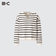 Вязаный свитер UNIQLO в полоску 1159811832 (Белый, M)