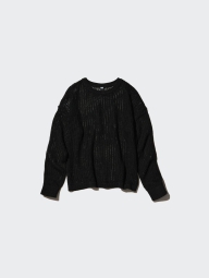 В'язаний светр сітчастий UNIQLO 1159820594 (Чорний XL)