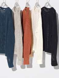 В'язаний светр сітчастий UNIQLO 1159820594 (Чорний XL)