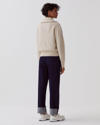 Свитер на полумолнии UNIQLO из шерсти 1159831587 (Бежевый M)