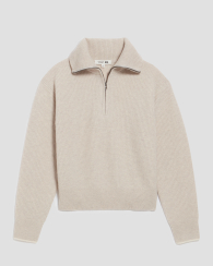 Свитер на полумолнии UNIQLO из шерсти 1159831587 (Бежевый M)
