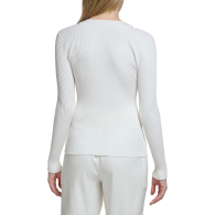 Женский вязаный свитер Calvin Klein в рубчик 1159832856 (Молочный M)