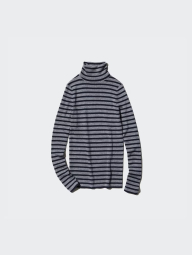 Жіночий светр із високим коміром UNIQLO із мериносової вовни 1159834745 (Сірий S)