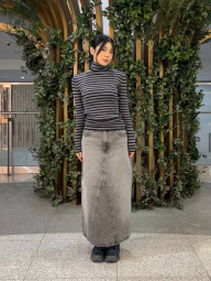 Жіночий светр із високим коміром UNIQLO із мериносової вовни 1159834745 (Сірий S)