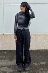 Жіночий светр із високим коміром UNIQLO із мериносової вовни 1159834745 (Сірий S)