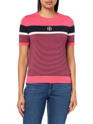 Женский свитер Tommy Hilfiger с коротким рукавом 1159836249 (Розовый M)