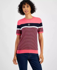 Женский свитер Tommy Hilfiger с коротким рукавом 1159836249 (Розовый M)
