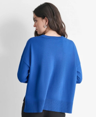 Женский свитер DKNY с металлическими заклепками 1159837391 (Синий XL)