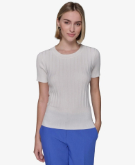 Женский свитер Karl Lagerfeld Paris с короткими рукавами 1159837519 (Молочный XL)