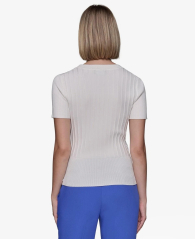 Женский свитер Karl Lagerfeld Paris с короткими рукавами 1159837519 (Молочный XL)
