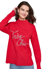 Женский свитер Karl Lagerfeld с камнями 1159837571 (Красный L)