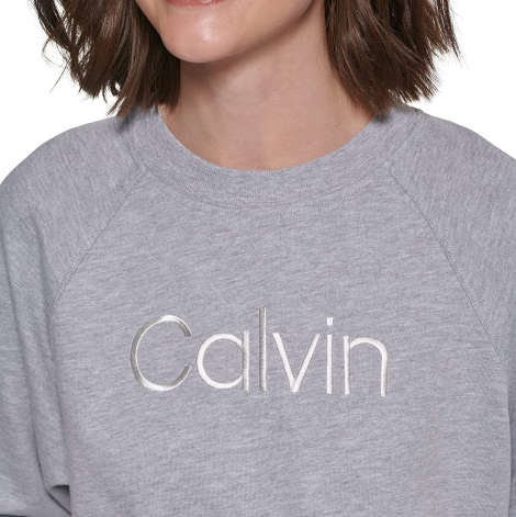 Женский укороченный свитшот Calvin Klein мягкая кофта 1159770347 (Серый, XL)