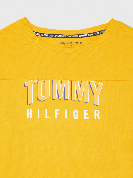 Женский укороченный свитшот Tommy Hilfiger кофта на флисе 1159776638 (Желтый, S)