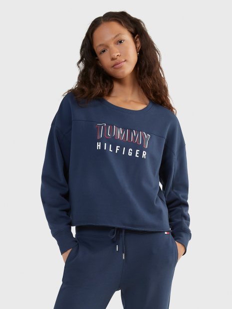 Жіночий укорочений світшот Tommy Hilfiger кофта на флісі оригінал