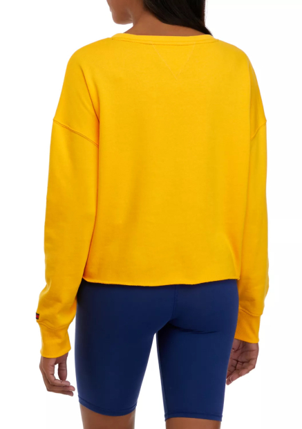 Женский укороченный свитшот Tommy Hilfiger кофта на флисе 1159775355 (Желтый, XS)