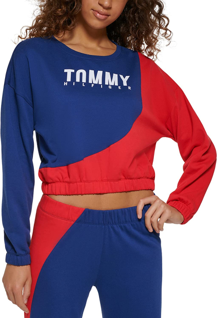 Женский свитшот Tommy Hilfiger кофта 1159766234 (Красный/Синий, M)