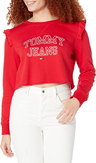 Женский укороченный свитшот Tommy Hilfiger 1159779801 (Красный, M)