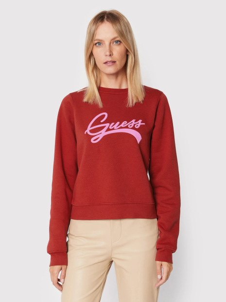 Женский свитшот Guess с логотипом 1159780181 (Бордовый, XS)