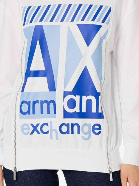 Женский свитшот Armani Exchange с логотипом 1159811956 (Белый, M)