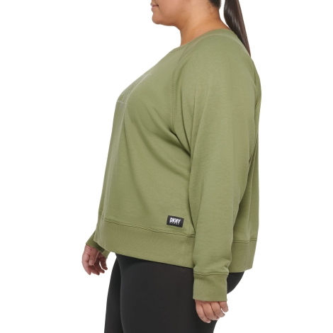 Жіночий світшот DKNY з логотипом зі страз 1159820683 (Зелений 2X)