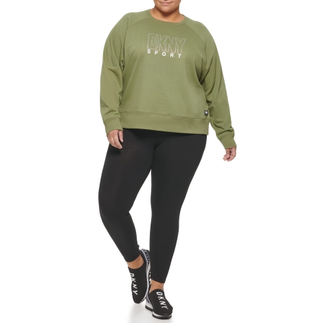 Жіночий світшот DKNY з логотипом зі страз 1159820683 (Зелений 2X)